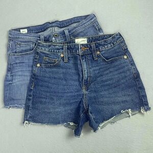 Universal Thread Women's Denim Jean Shorts Size 0/25 Frayed Hem Dark Wash Casual